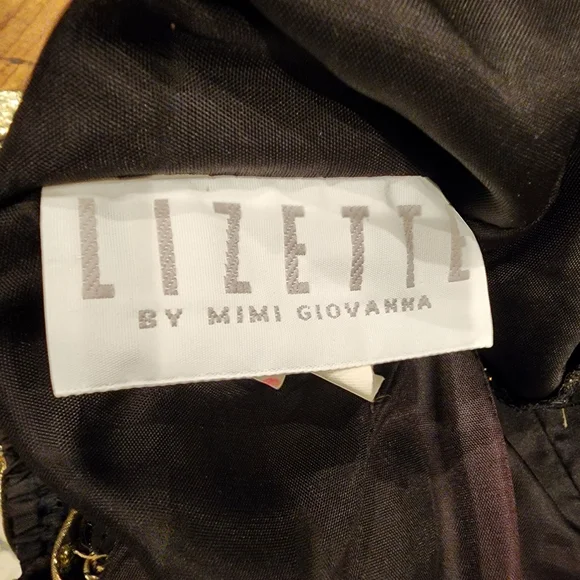 Vintage Dress Gold Puff Sleeves +  Sequins - curated by Rory Castillo - Picture 7 of 13